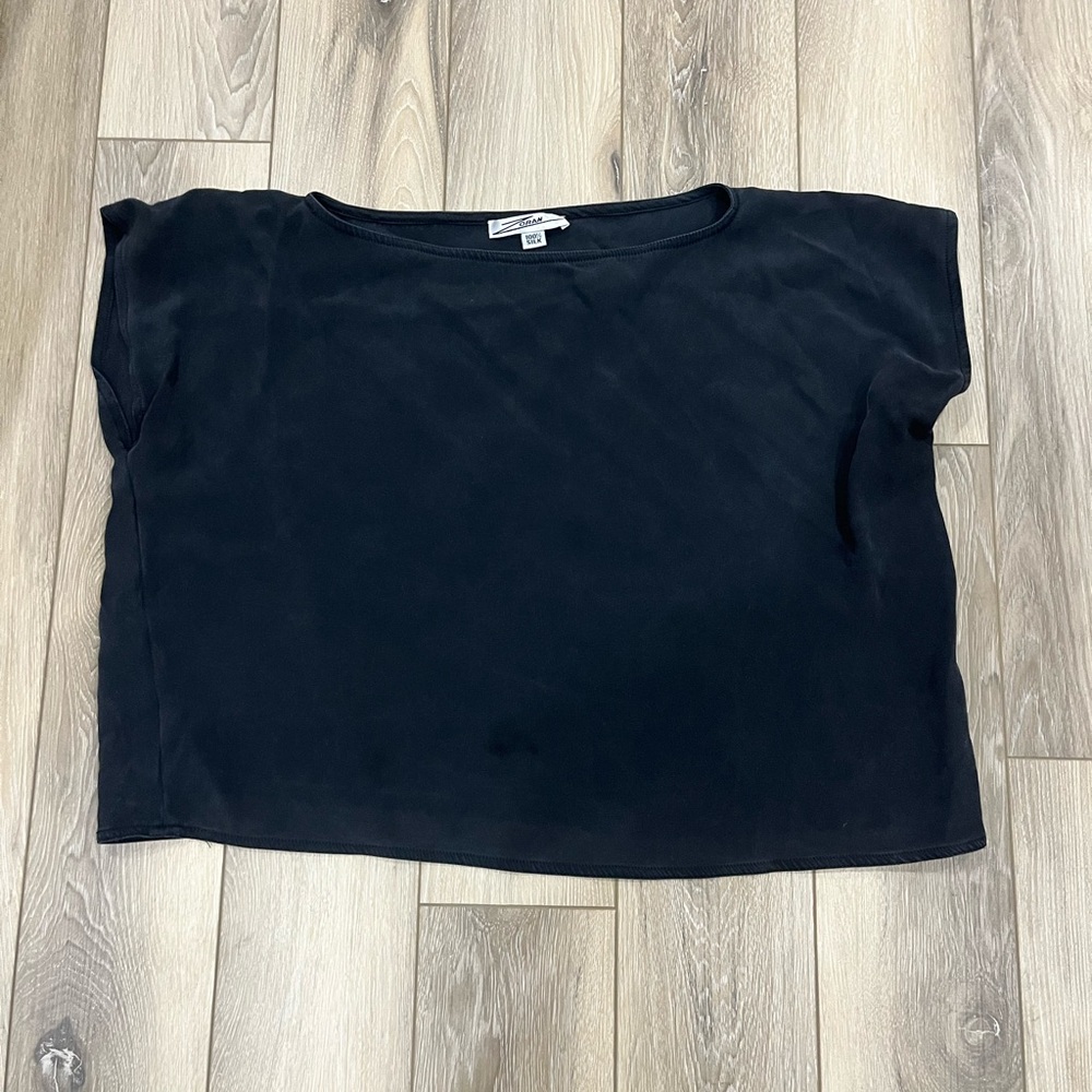 Zoran Black Short Sleeve Silk Women's Tee